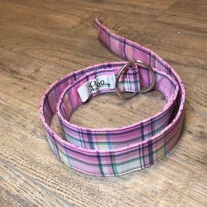 Lilly Pulitzer Pink Madras Cotton Belt - M